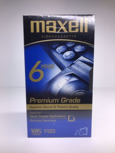 LOT OF 4 SEALED Maxell T-120 Blank VHS Video Cassette Tapes Premium Grade 6 Hour
