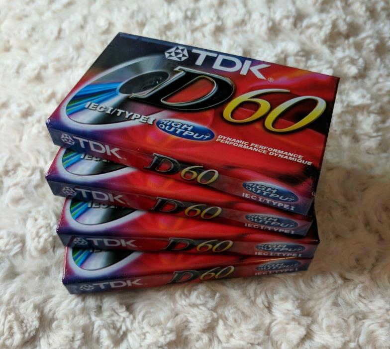 TDK D60 Dynamic Performance New Sealed Blank Cassette Tapes Lot of 3