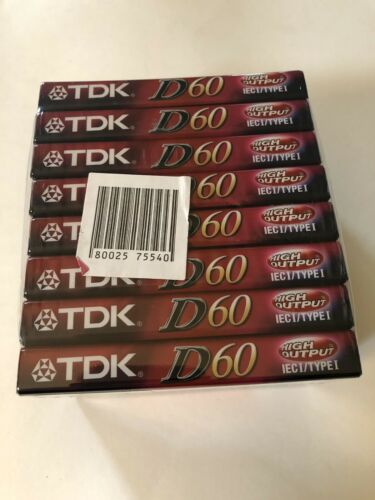 TDK Balnk Cassette Tapes-Lot Of 8 New In Packaging-High Output IECI/TypeI