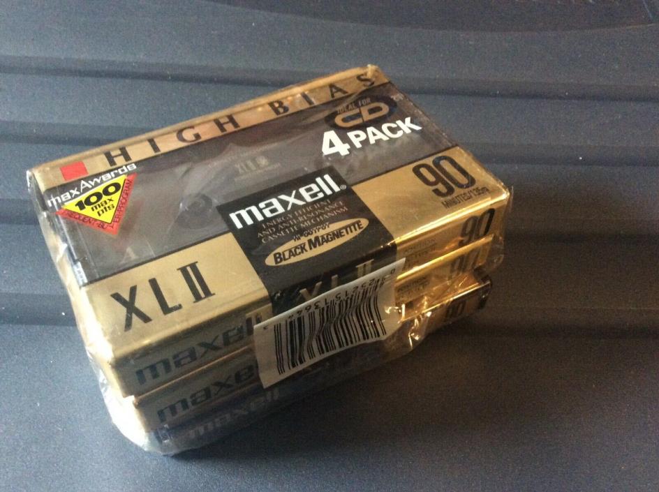 3 new MAXELL XLII 90 blank cassette tapes High Bias Black Magnetite