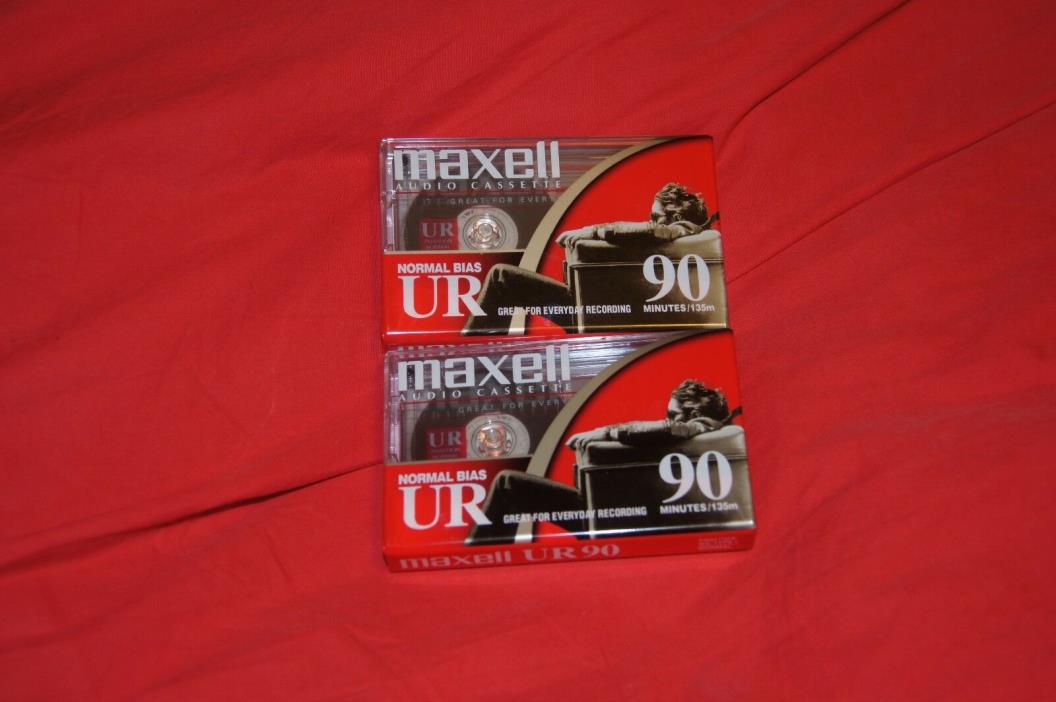 Maxell UR90 New sealed 2pc Blank Cassette Audio Tape tapes for walkman