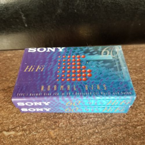 Sony HF Cassette Tapes Factory Sealed 60 Minutes Hi Fi New Old Stock lot of 2
