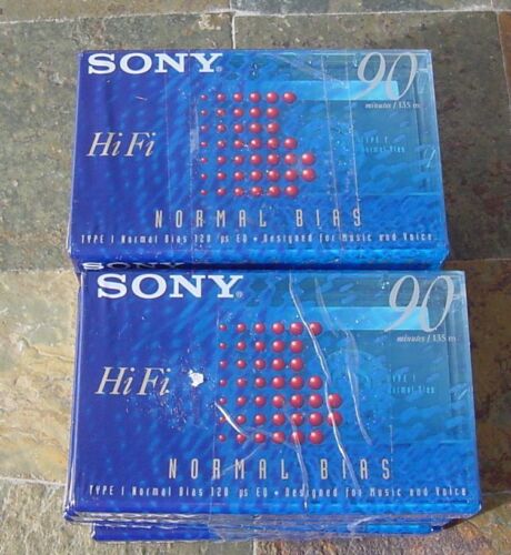 Sony 90 Minute HiFi Normal Bias 8 Blank Audio Cassettes NIP's For Music / Voice