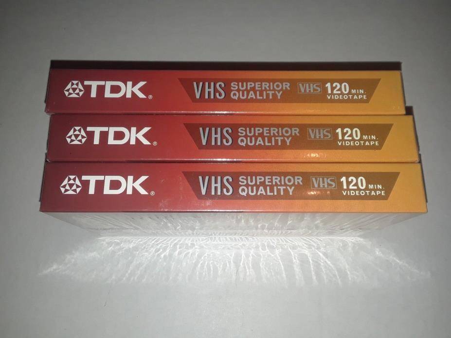 TDK T120 Blank VHS VCR Tapes 3 Pack Sealed Superior Quality 6 hr