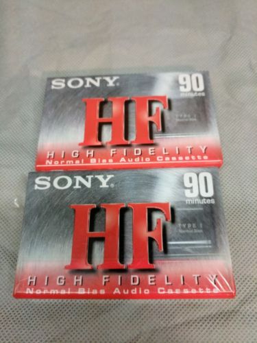 Sony HF 90 Minutes Blank Audio Cassette Tape Set of 2 Normal Bias New