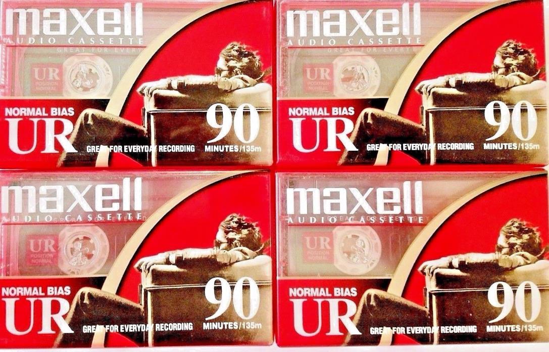 Maxell Audio Cassette Tapes 4 pk Sealed 90 min. Normal Bias Blank