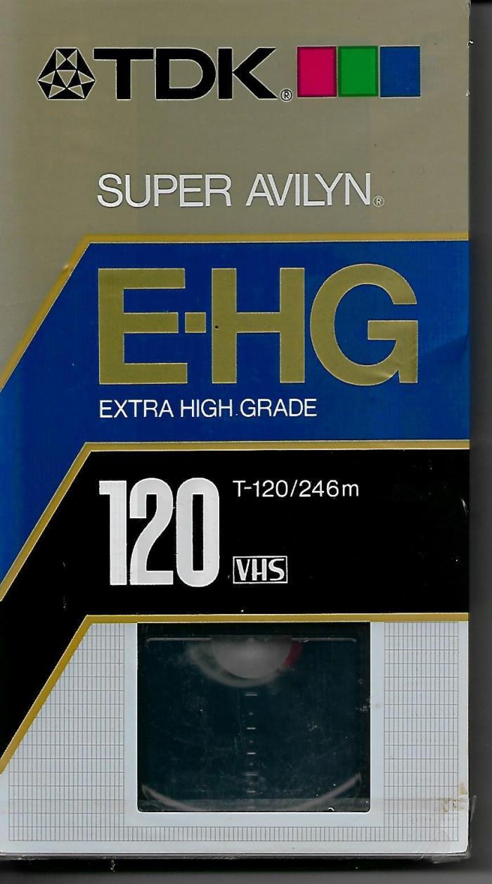 TDK Super Avilyn E-HG Extra High Grade VHS Blank Video Cassette T-120 New