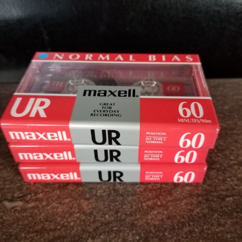 Maxwell UR 60 Min Audio Cassette Tapes Normal Bias Blank for Recording Lot of 3