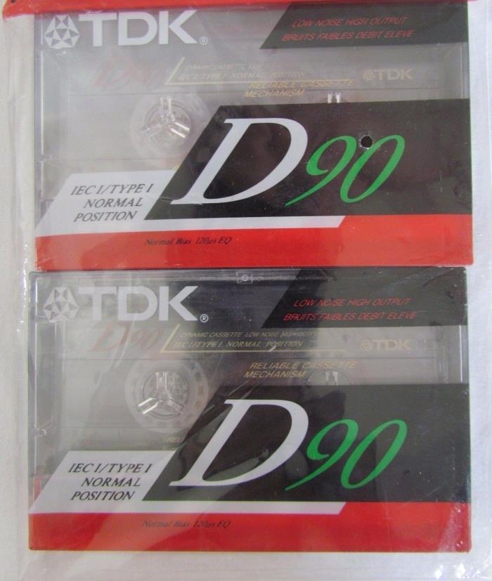 New Sealed TDK D90 Blank Audio Cassette Tapes High Output IECI Lot of 6