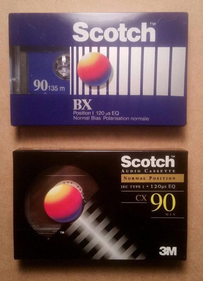 Lot of 2 Scotch 90 Min Type 1 Blank Audio Cassette Tapes Sealed