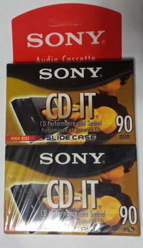 Sony CD IT High Bias 2 Audio Cassette tapes Slide Case 90 min Sealed