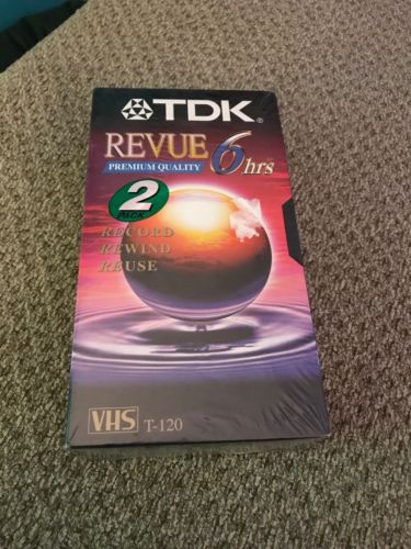 Pack of 2 VHS Tapes TDK Revue Premium Quality 6 Hours Each T-120 Video Tape
