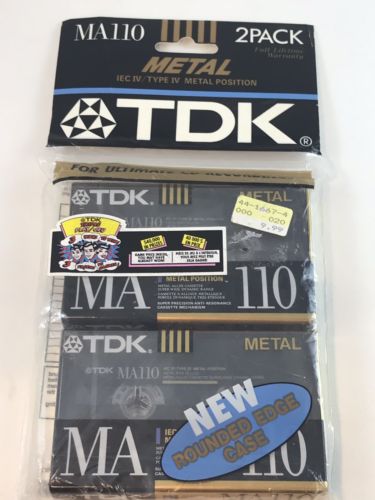 TDK MA110 Metal Cassette Black Tapes Two Pack New Sealed