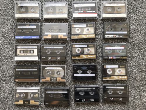 20 Used Audio Cassette Tapes, Sold As Blanks with Pre-recorded Content