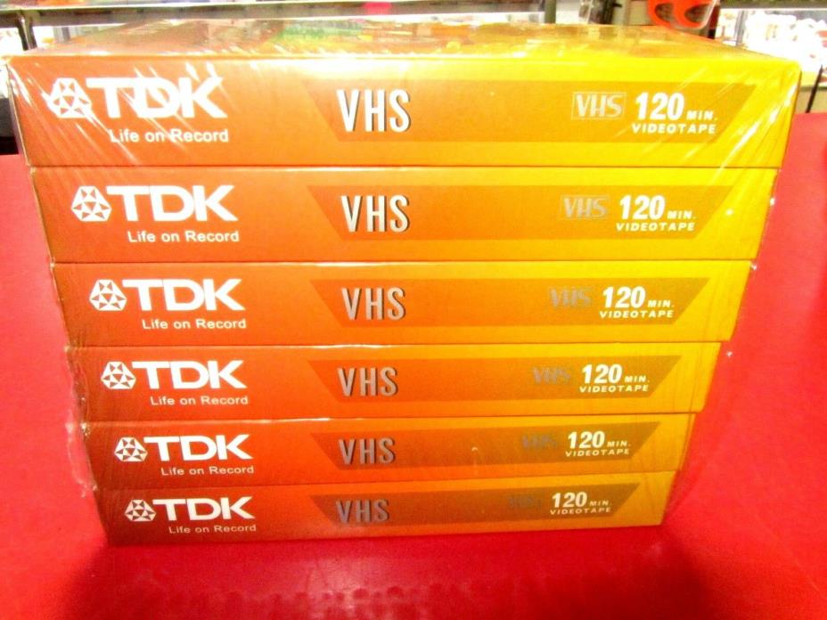TDK Superior Quality 6-Hrs EP T-120 VHS Blank Tape - 6Pk - NEW