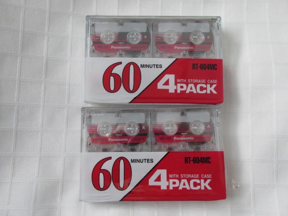 NIP TWO FOUR PACKS OF PANASONIC SIXTY MINUTE MINI RECORDING CASSETTES