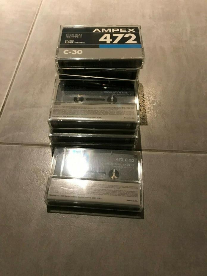 10 AMPEX 472 C-30  HIGH BIAS TYPE II  BLANK SEALED CASSETTE TAPES