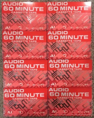 Lot Of 8 Blank Audio 60 Minute Cassette Tapes Normal Bias *NEW* Factory Sealed