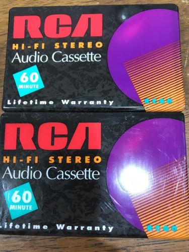 RCA HI-FI STEREO BLANK AUDIO CASSETTE TAPE 60 MINUTE BRAND NEW Set Of 2