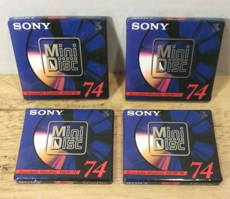 SONY - MiniDisc - MDW-74 -  LOT of 4 - NEW - Factory Sealed