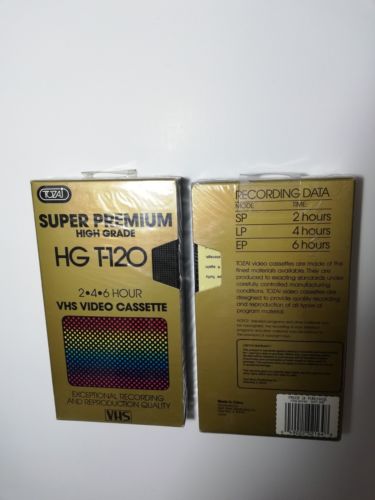 2 VHS Tapes New TOZAI High Grade T-120 VHS Blank Tape 6 Hour Professional