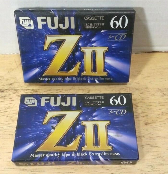 Fuji - ZII DS - 60 - Cassette Tape - LOT of 2 - IEC II - Type II - NEW - Sealed