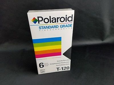 Polaroid High Grade T-120 Blank VHS Videocassette Tape Sealed