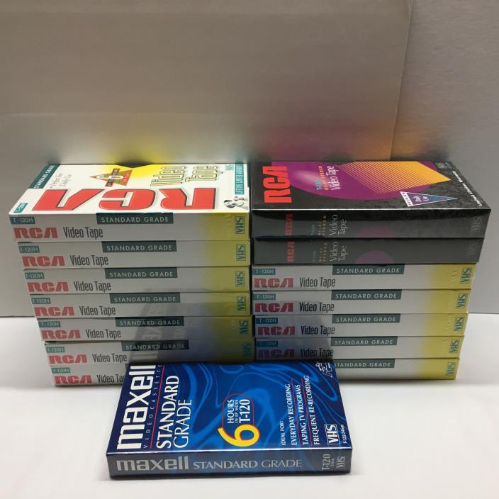 15 New Sealed Maxell RCA T-120 6 Hrs Blank VHS Tapes Premium Standard VHS Tape