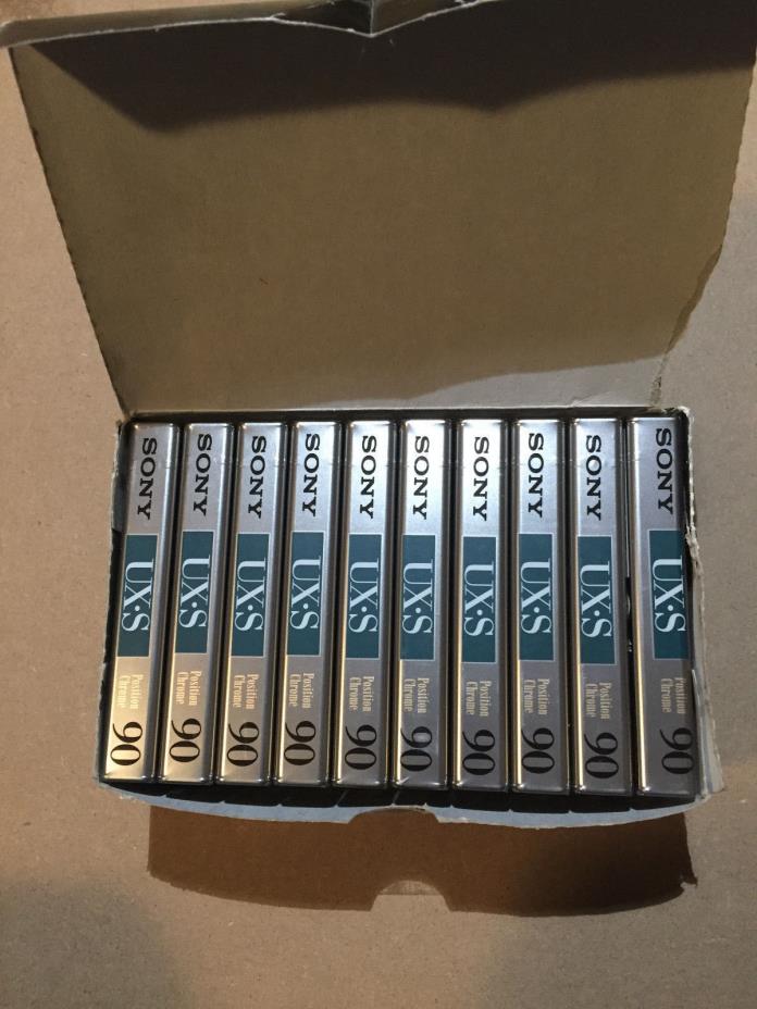 Box of 10 New Sealed  Sony  UX-S 90 Cassettes Tapes  Made In France