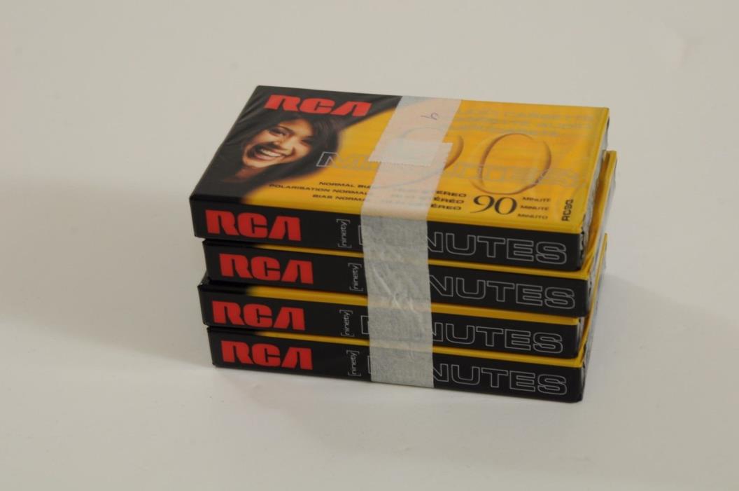 RCA 90 MIN NORMAL BIAS BLANK CASSETTE -RCA-90 Lot of 4 Hi-FI STEREO