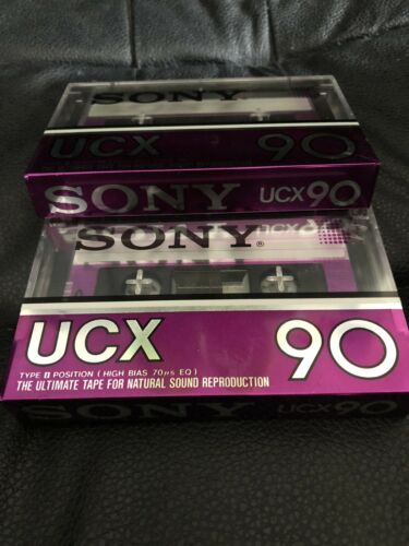 2 Factory Sealed Sony UCX 90 Type 2 Position High Bias 70 Cassette Tapes~Japan