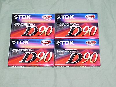 Lot of 4 New Sealed TDK D90 High Output Blank Audio Cassettes