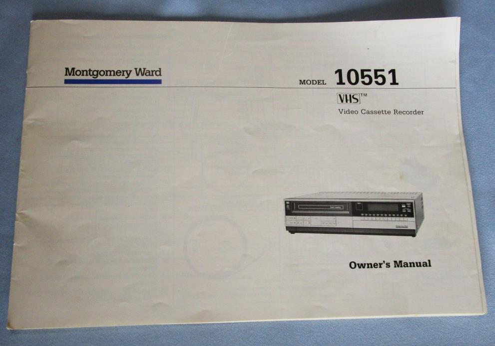 Vintage Montgomery Ward Video Cassette Recorder Model 10551 Owner's Manual