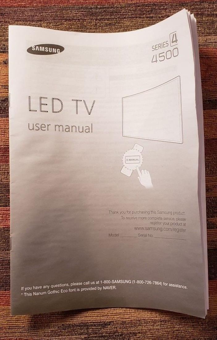 SAMSUNG LED TV SERIES 4 4500 USER MANUAL