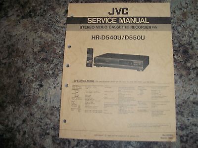 JVC Service Manual Stereo Video Cassette Recorder HR-D540U/D550U Vintage VHS