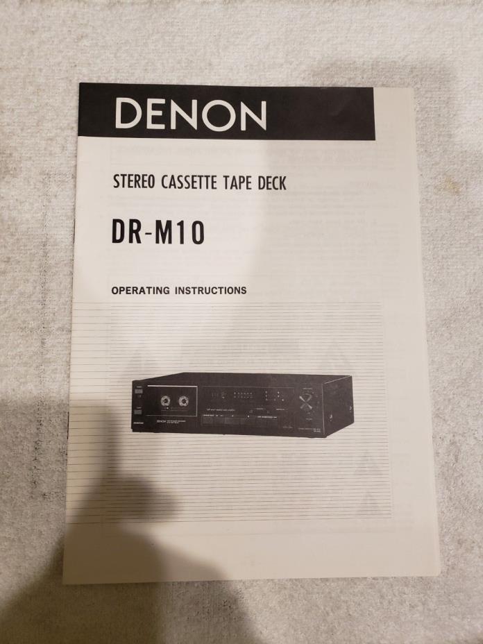 Denon DR-10 Cassette Deck Owners Manual