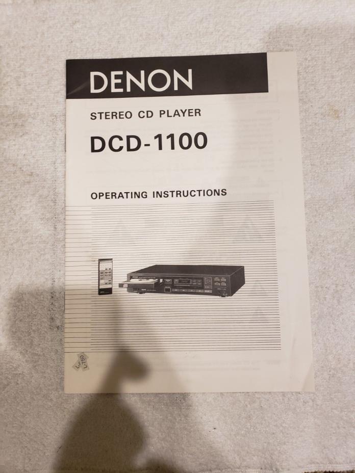 Denon DCD-100 CD Player Owners Manual