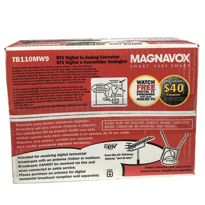 Magnavox TB110MW9A DTV Digital To Analog Converter Box w/Remote New