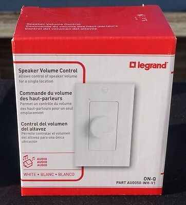 On-Q Legrand AU0050-WHLA-V1 In-Wall Speaker Volume Control White