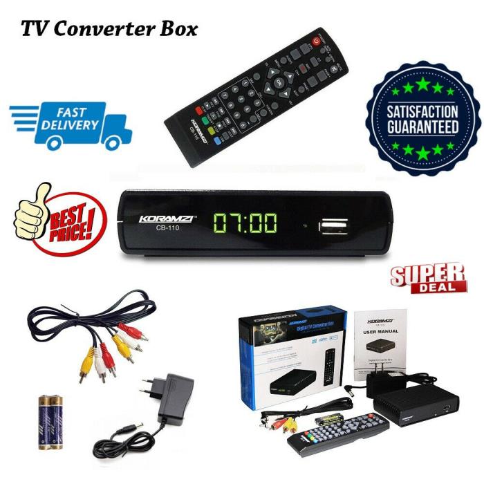 HDTV Digital TV Converter Box with Recording And Media Player Remote Control NEW
