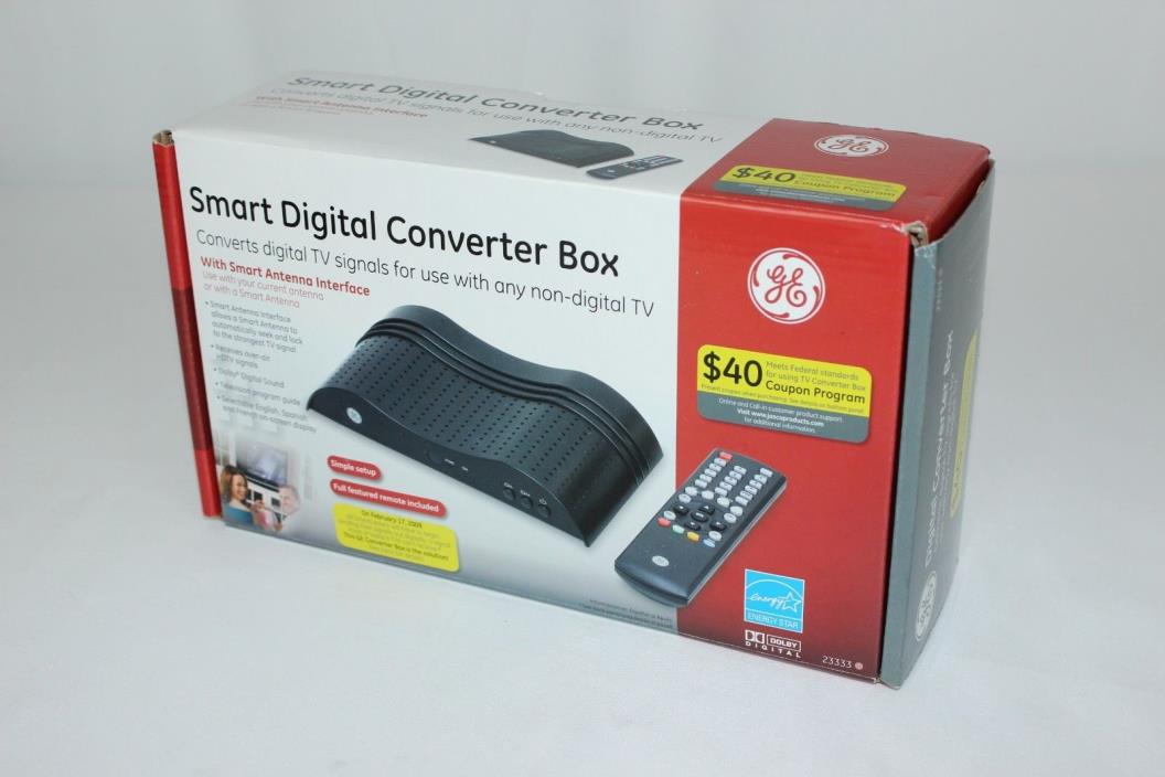 New In Box GE 23333 Smart Digital Converter Box Antenna Interface