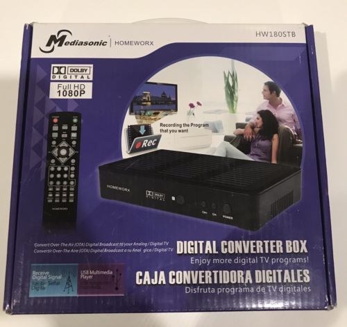 Mediasonic HomeWorx HDTV Digital Converter Box Media Player Record New Version