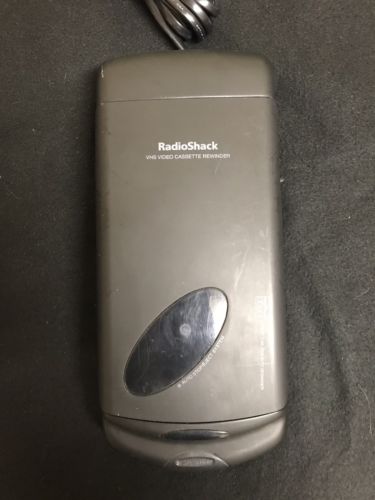 RadioShack VHS Cassette Winder Video Tape Rewinder Black Tested Works Great