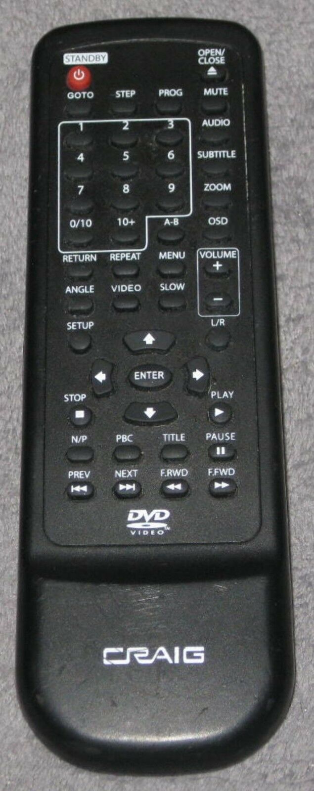 CRAIG JL-168 DVD Player Remote Control ~ Good Condition