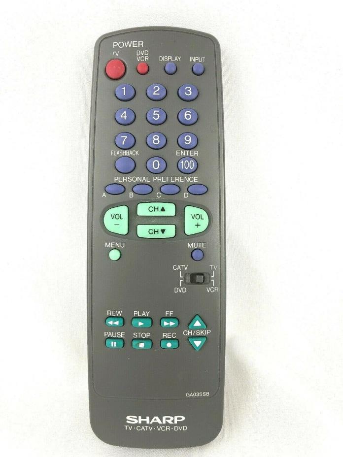 SHARP PHILCO GA035SB Set Top Box TV Receiver CATV VCR DVD Remote Control Tested