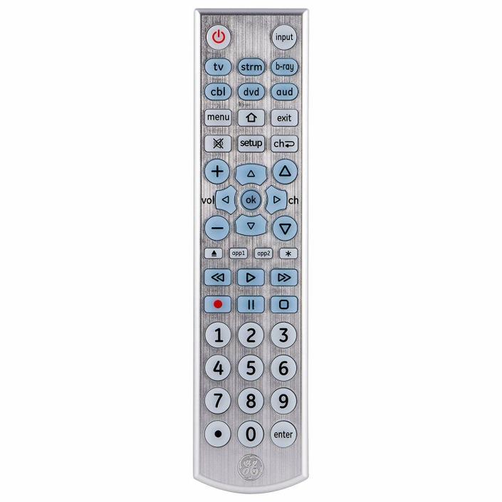 GE 6 Device Universal Remote, Backlit, Big Button, Works with Smart TVs, LG