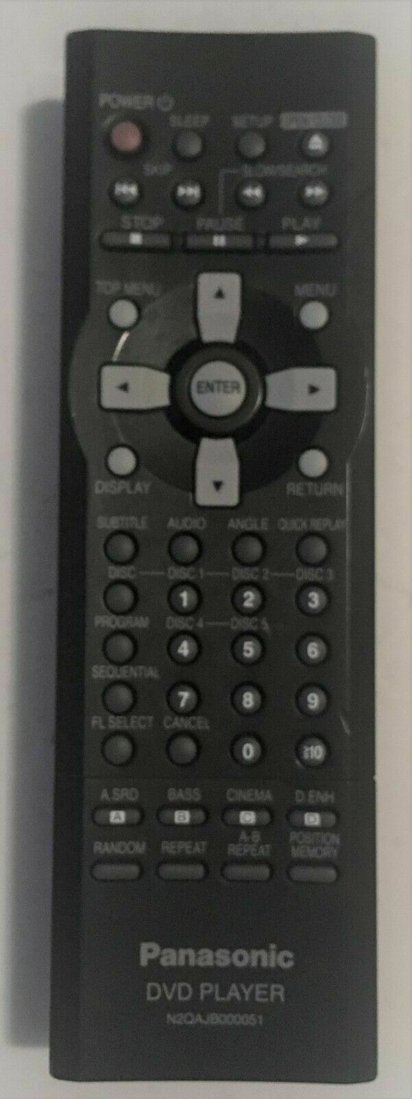 Panasonic N2QAJB000051 Remote Control DVD Remote