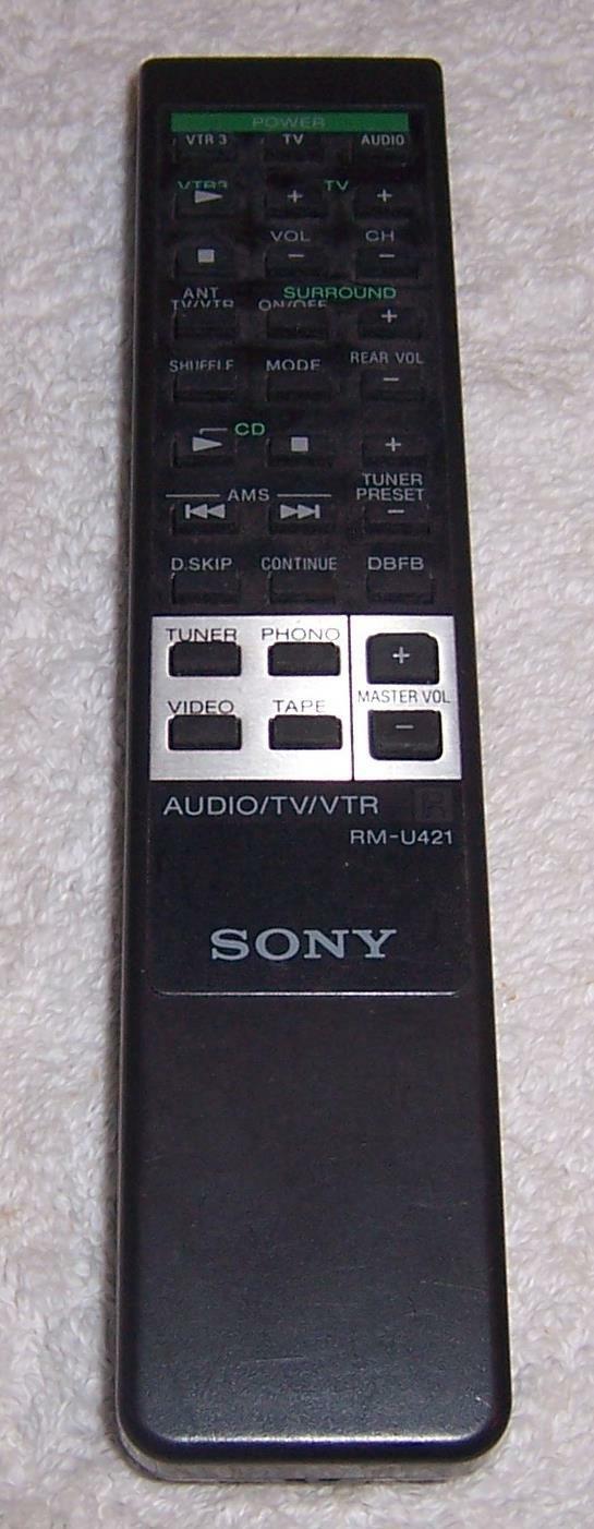 Sony RM-U421 Remote Control for R4200 R4300 SEN421CD TA-AV431