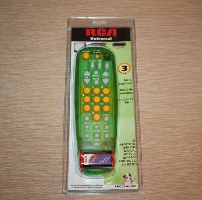 RCA Universal Remote LRCU300WG SystemLink 3 Controls 3 Devices GREEN NEW SEALED