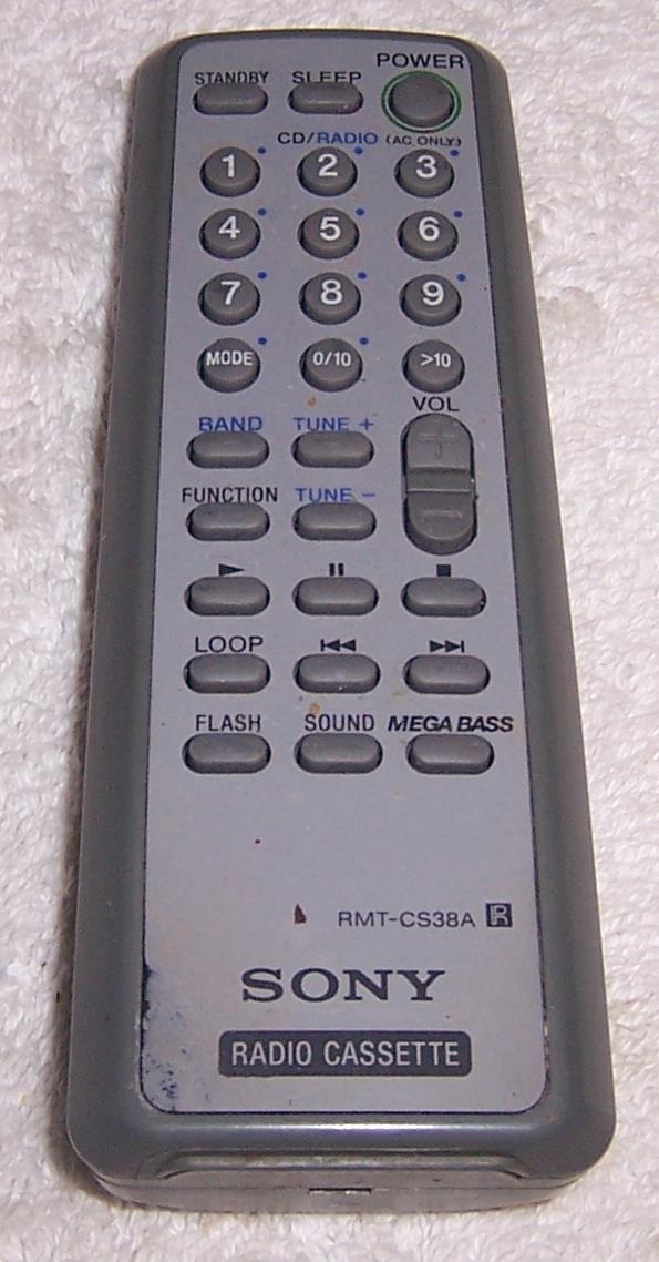 Sony RMT-CS38A Remote Control for Audio System CFD-S38, CFD-S39